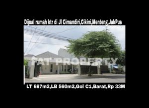 Dijual rumah di daerah elite di jantungnya ibukota Indonesia di Menteng Jl Cimandiri,Cikini,Menteng.