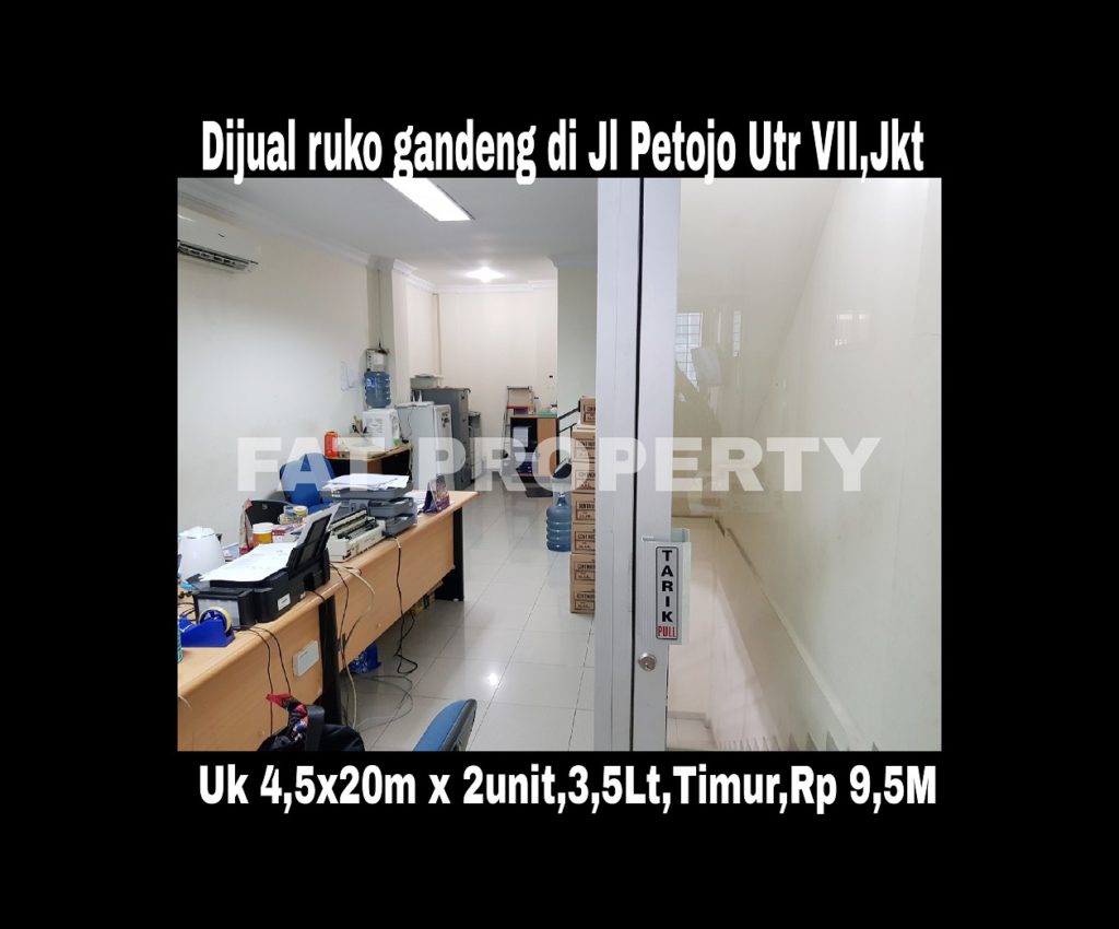 Dijual ruko gandeng yang blm dijebol di Jl Petojo Utara VII,Jakarta Pusat