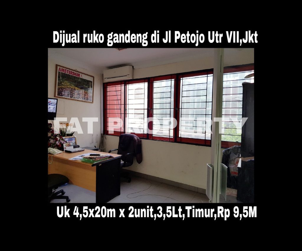 Dijual ruko gandeng yang blm dijebol di Jl Petojo Utara VII,Jakarta Pusat