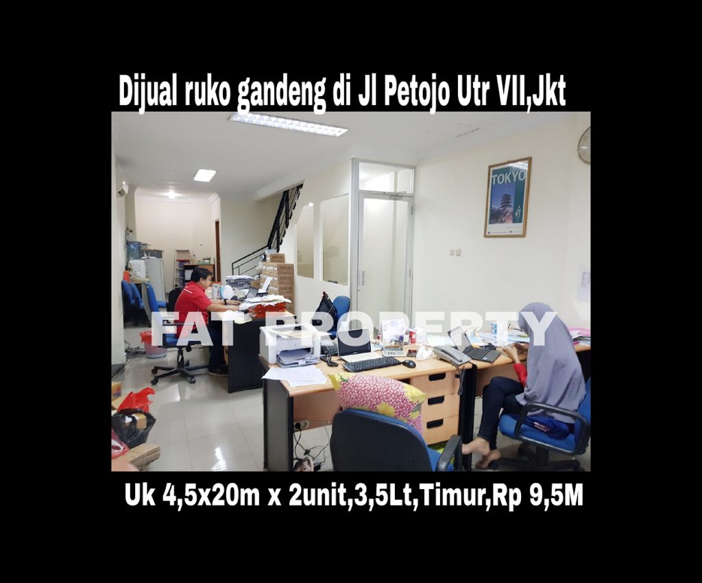 Dijual ruko gandeng yang blm dijebol di Jl Petojo Utara VII,Jakarta Pusat