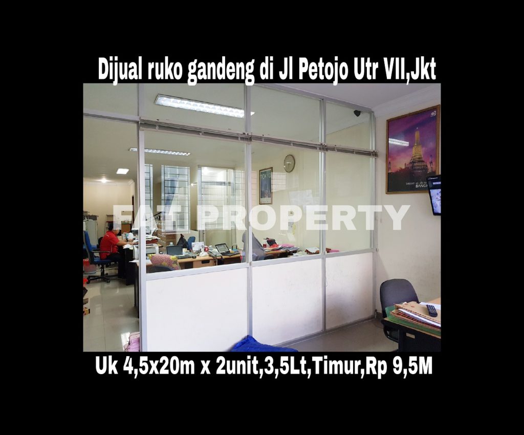 Dijual ruko gandeng yang blm dijebol di Jl Petojo Utara VII,Jakarta Pusat