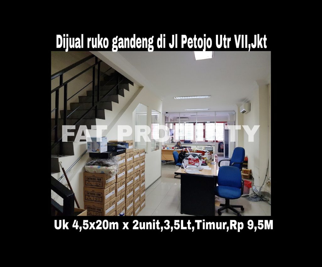 Dijual ruko gandeng yang blm dijebol di Jl Petojo Utara VII,Jakarta Pusat