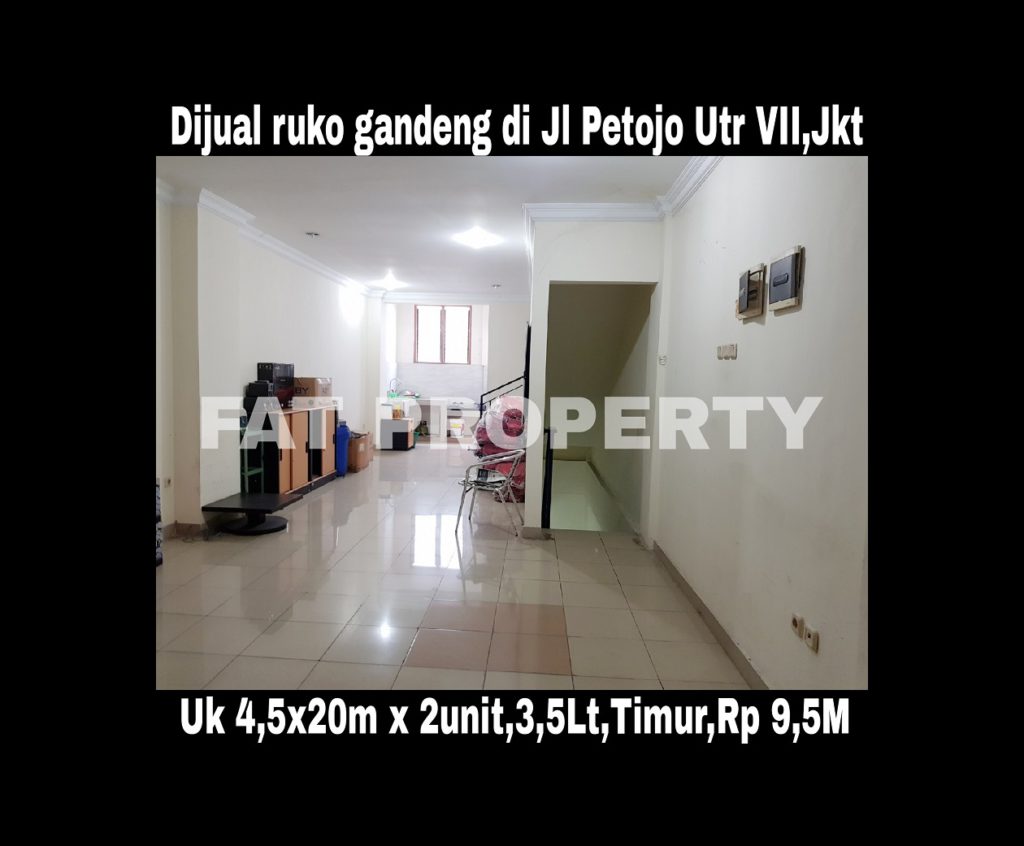 Dijual ruko gandeng yang blm dijebol di Jl Petojo Utara VII,Jakarta Pusat