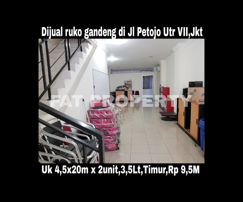 Dijual ruko gandeng yang blm dijebol di Jl Petojo Utara VII,Jakarta Pusat