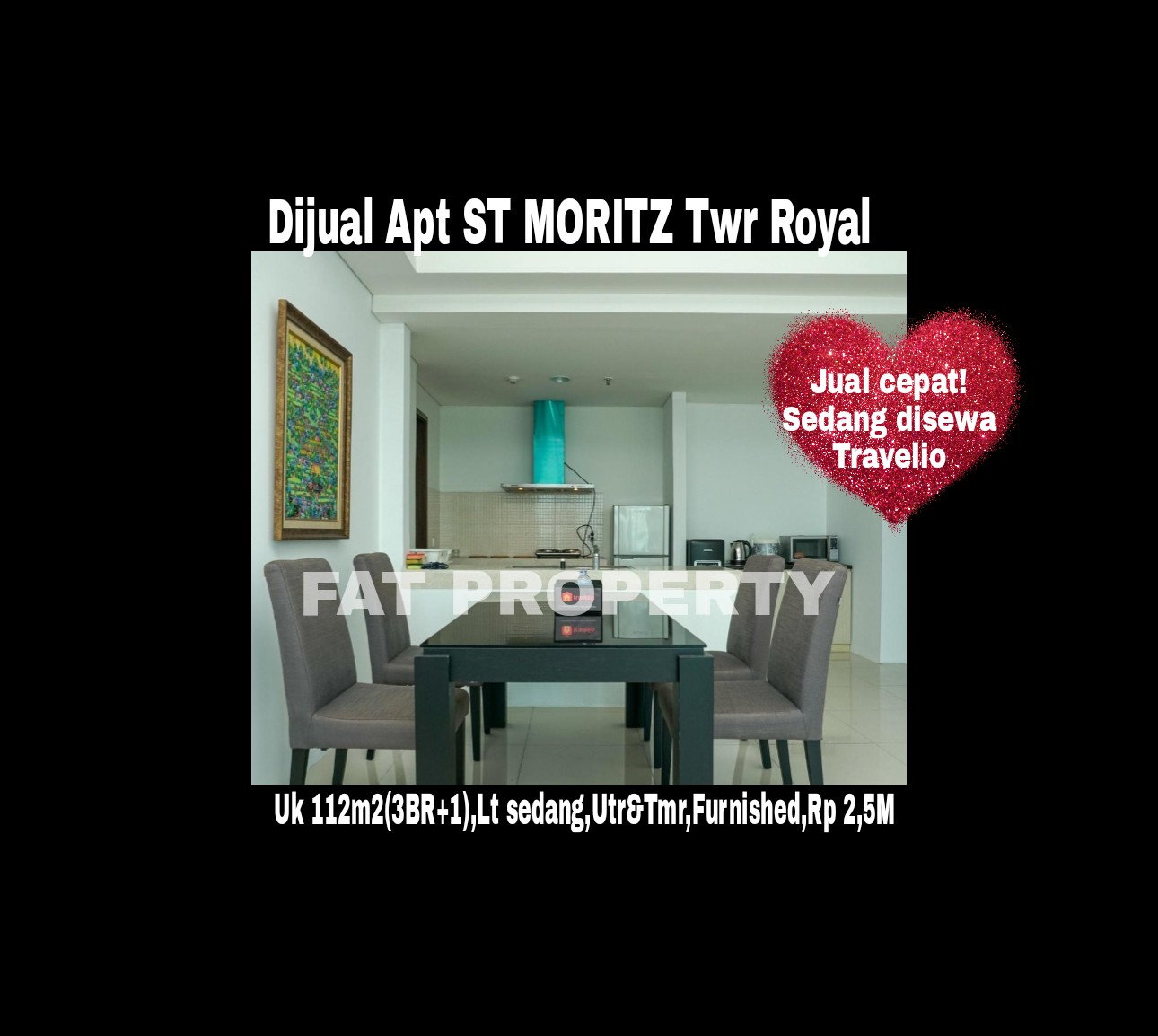 Feature Listing Jual Cepat Apartment ST MORITZ Royal  112 