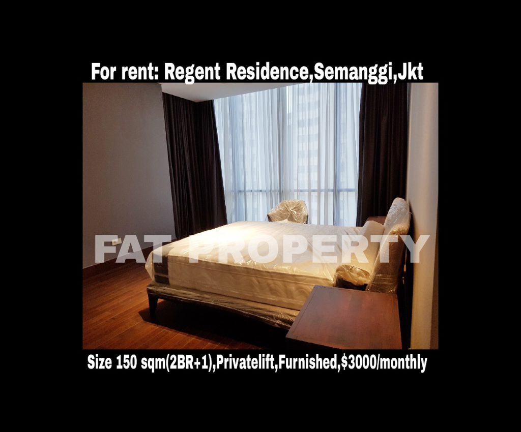Disewakan Apartemen Regent Residence/ Mangkuluhur Residence,Semanggi,Jakarta.