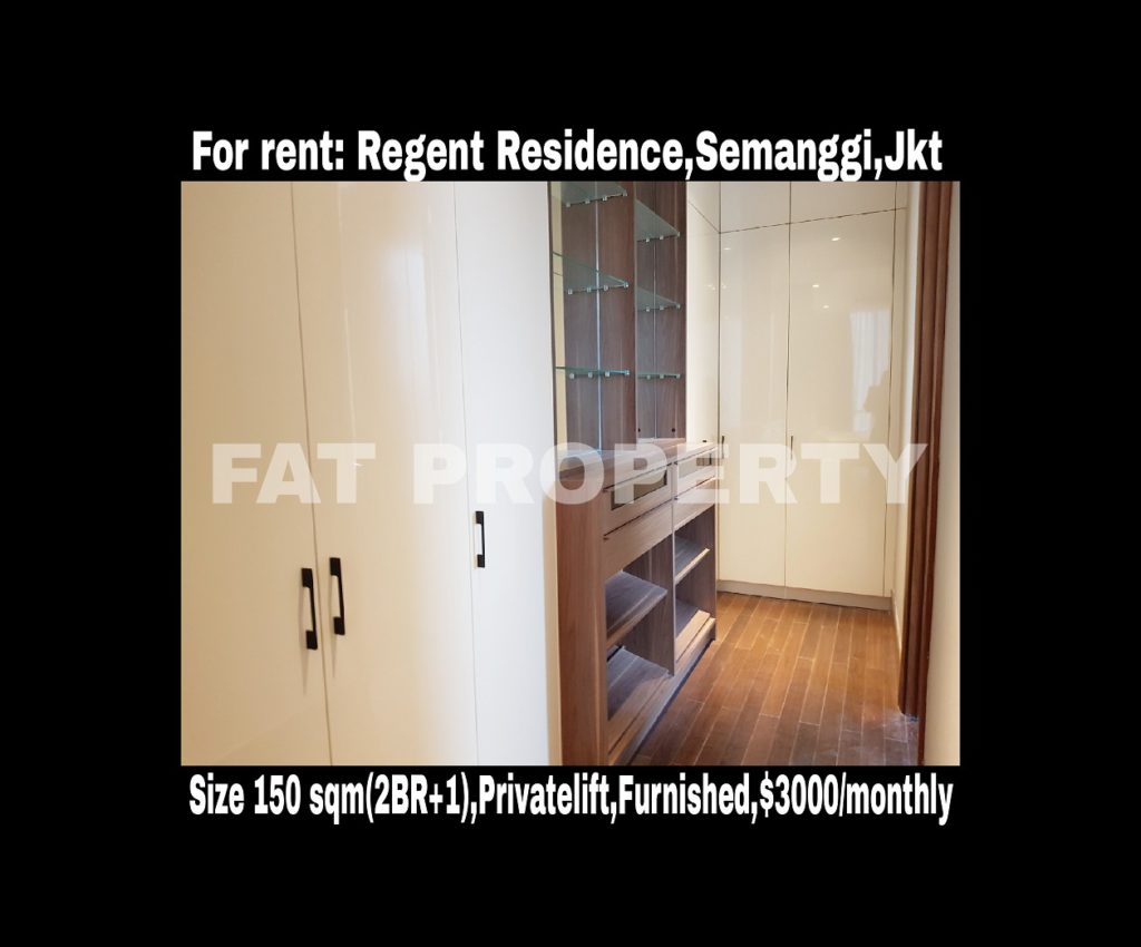 Disewakan Apartemen Regent Residence/ Mangkuluhur Residence,Semanggi,Jakarta.
