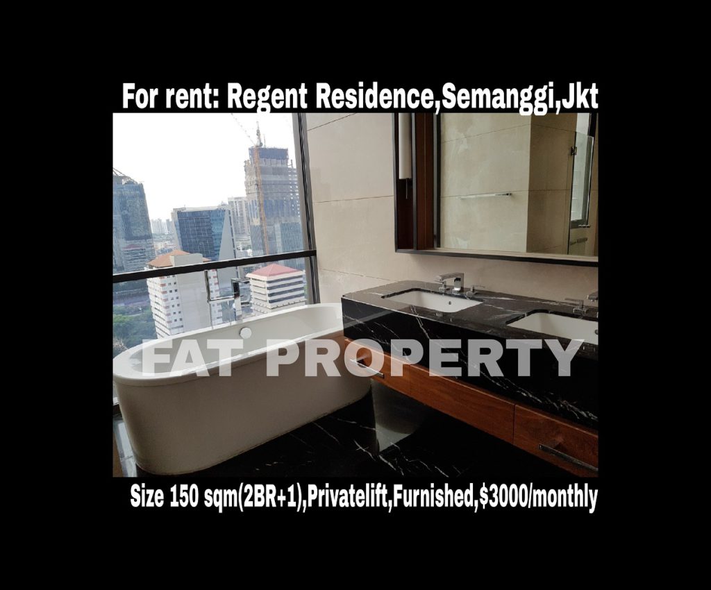 Disewakan Apartemen Regent Residence/ Mangkuluhur Residence,Semanggi,Jakarta.