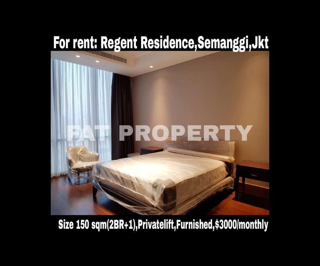 Disewakan Apartemen Regent Residence/ Mangkuluhur Residence,Semanggi,Jakarta.