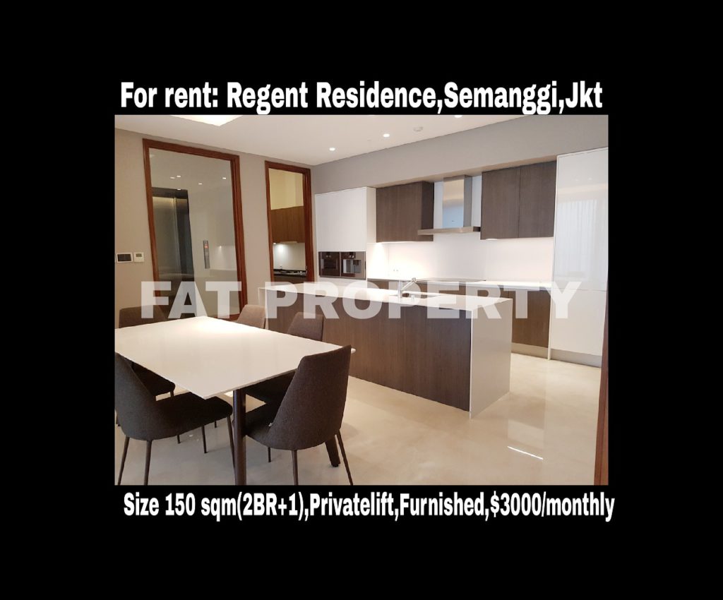 Disewakan Apartemen Regent Residence/ Mangkuluhur Residence,Semanggi,Jakarta.