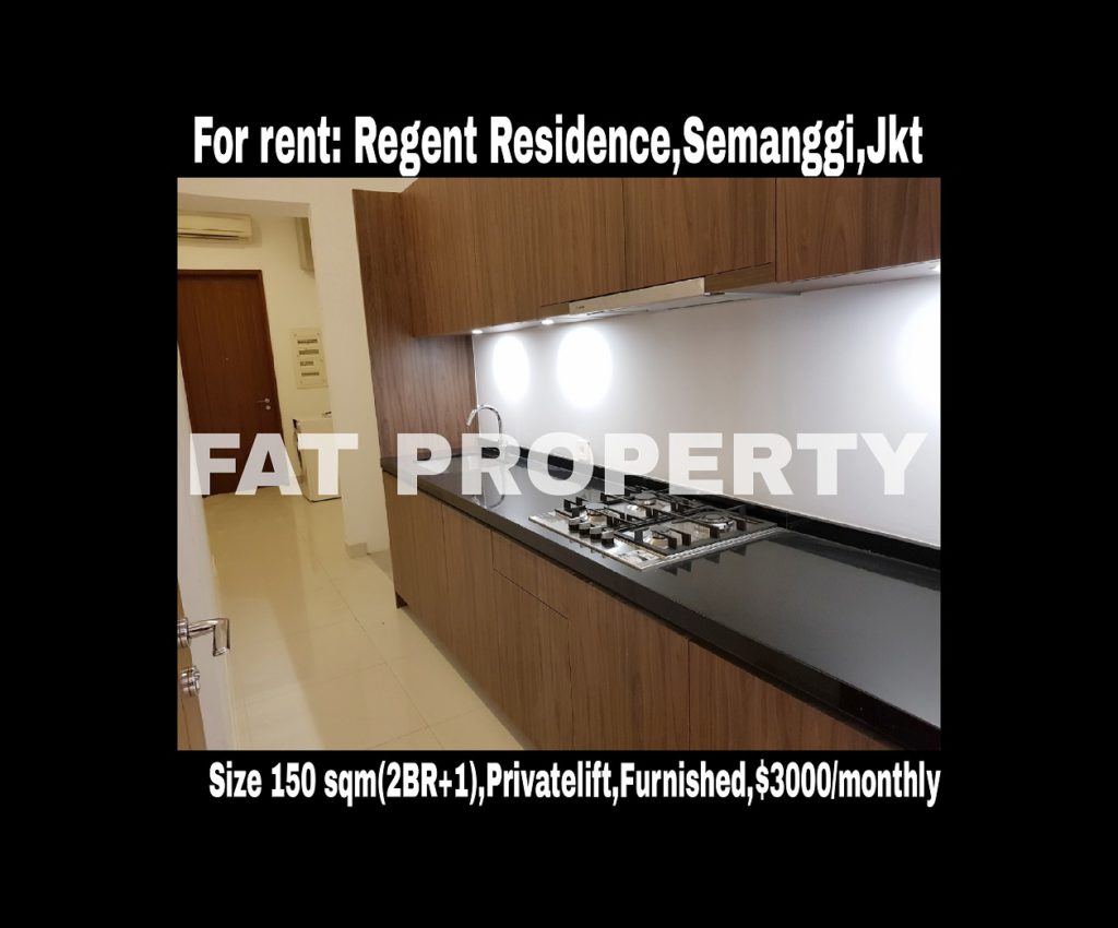 Disewakan Apartemen Regent Residence/ Mangkuluhur Residence,Semanggi,Jakarta.