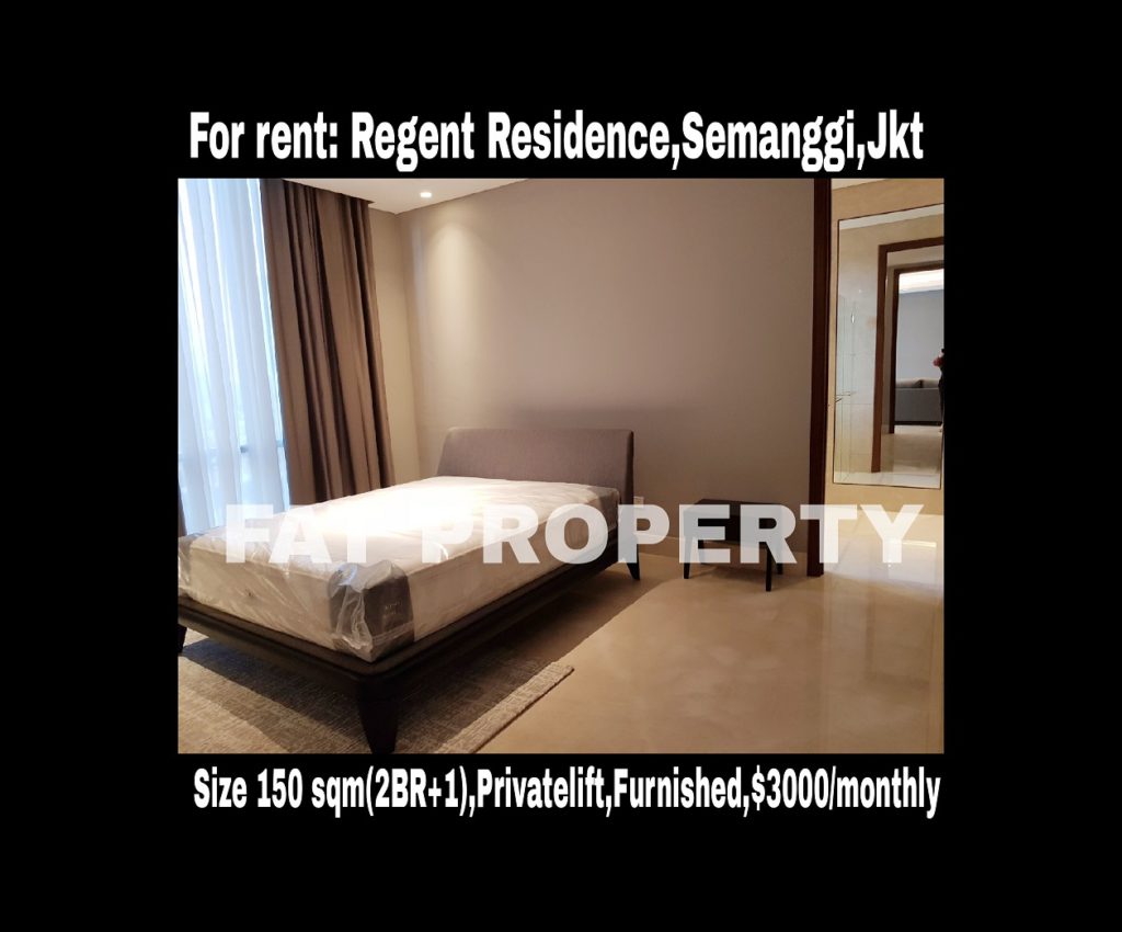 Disewakan Apartemen Regent Residence/ Mangkuluhur Residence,Semanggi,Jakarta.