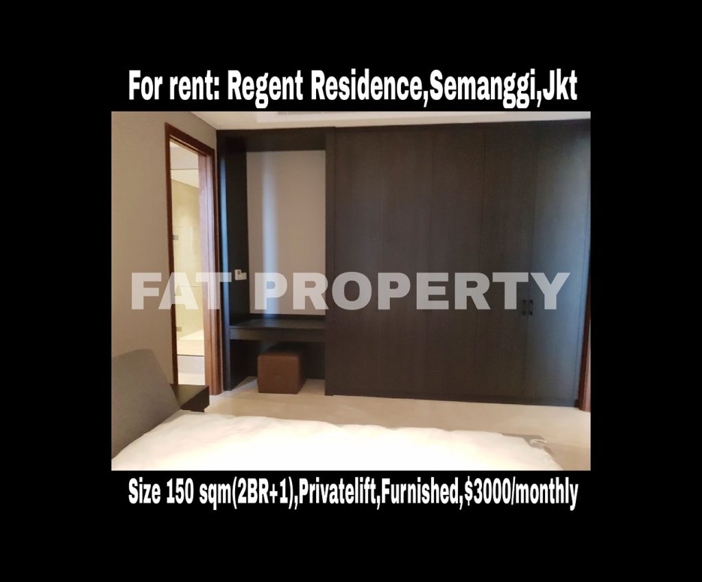 Disewakan Apartemen Regent Residence/ Mangkuluhur Residence,Semanggi,Jakarta.