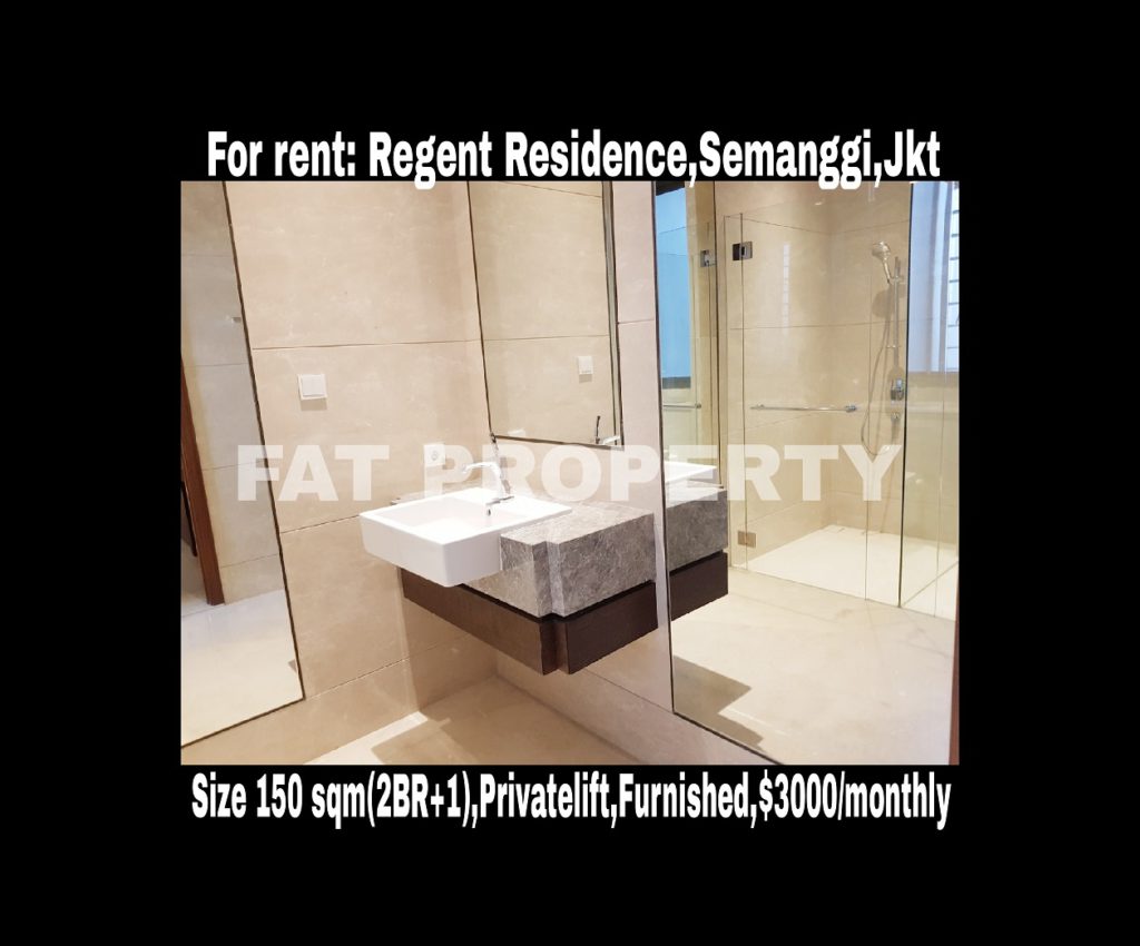 Disewakan Apartemen Regent Residence/ Mangkuluhur Residence,Semanggi,Jakarta.