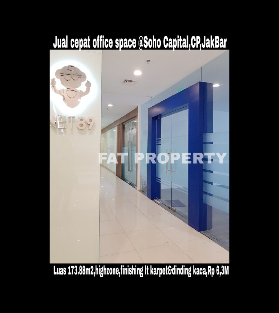 Dijual office space di SOHO CAPITAL,CENTRAL PARK,JAKARTA BARAT.