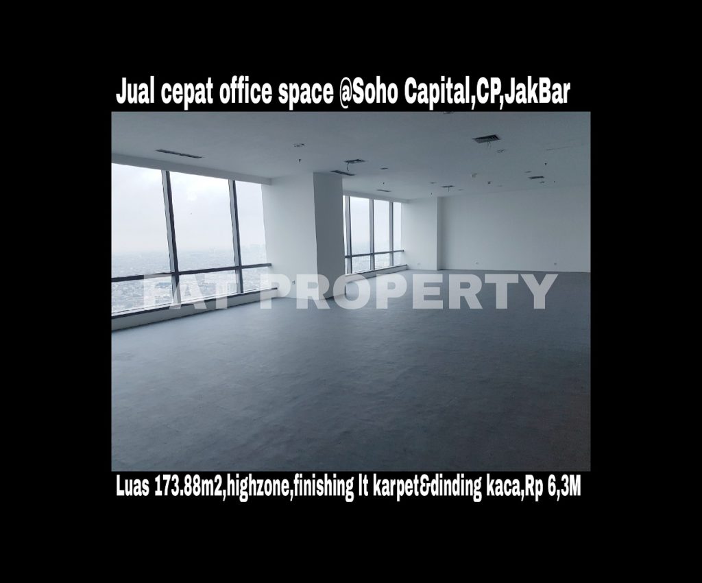 Dijual office space di SOHO CAPITAL,CENTRAL PARK,JAKARTA BARAT.