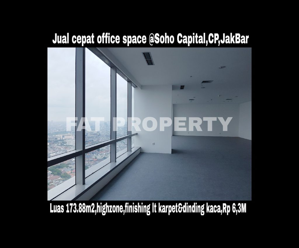 Dijual office space di SOHO CAPITAL,CENTRAL PARK,JAKARTA BARAT.