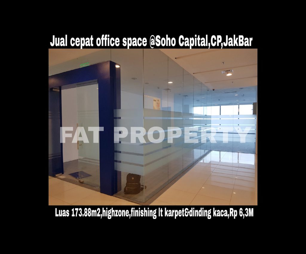 Dijual office space di SOHO CAPITAL,CENTRAL PARK,JAKARTA BARAT.