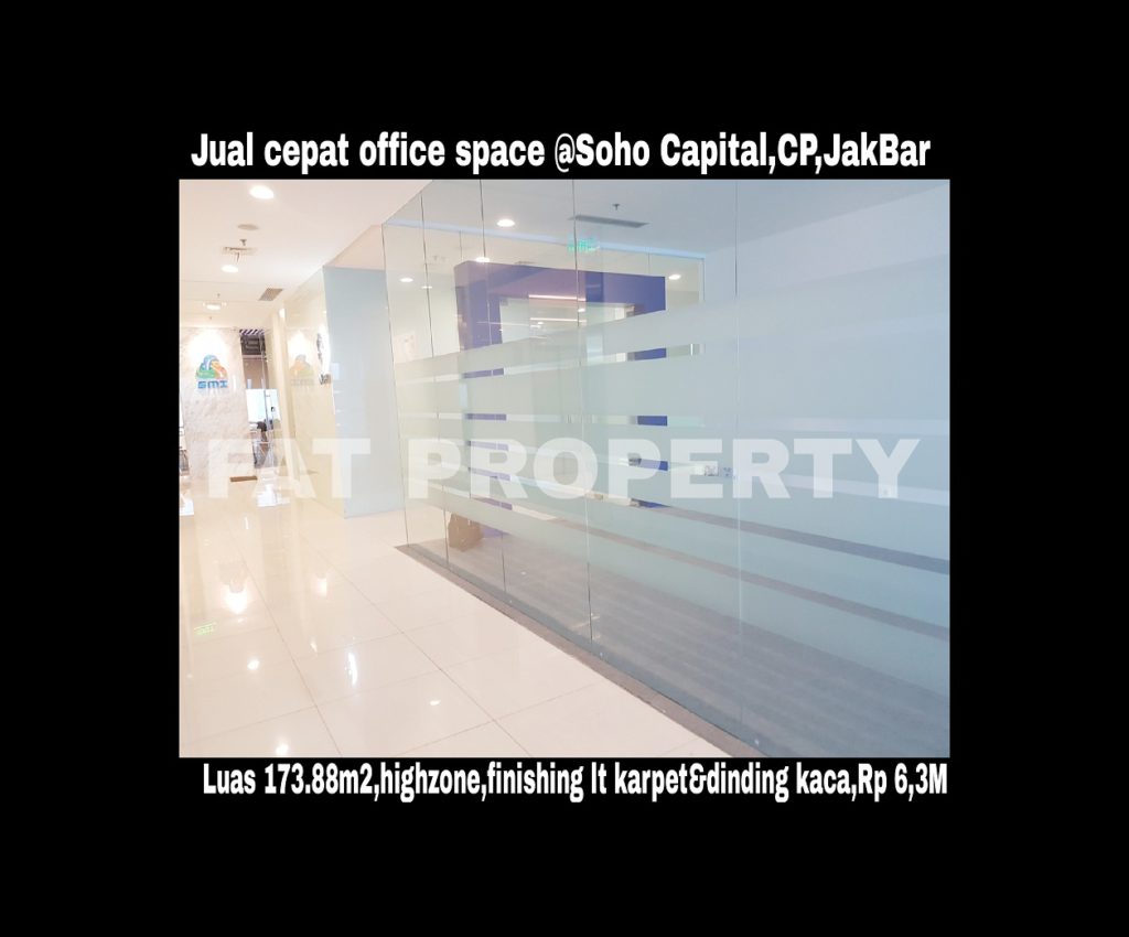 Dijual office space di SOHO CAPITAL,CENTRAL PARK,JAKARTA BARAT.