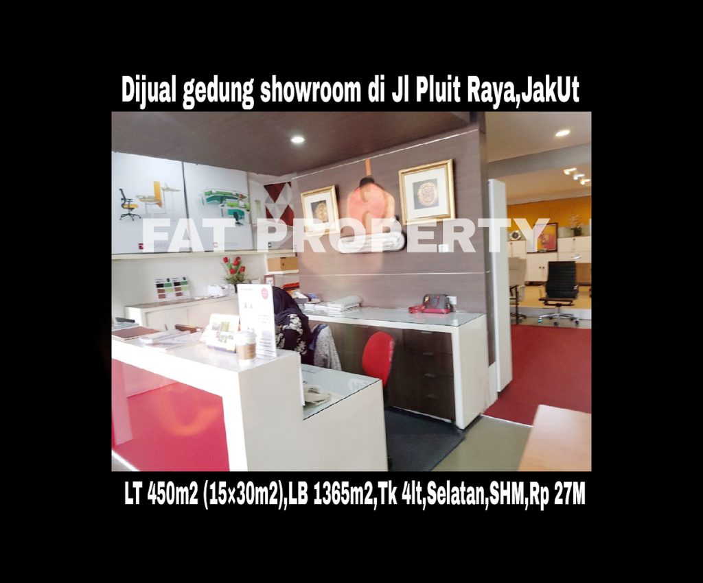 Dijual gedung mini 4 lantai masih dipakai sbg showroom di Jl Raya Pluit,Jakarta Utara.