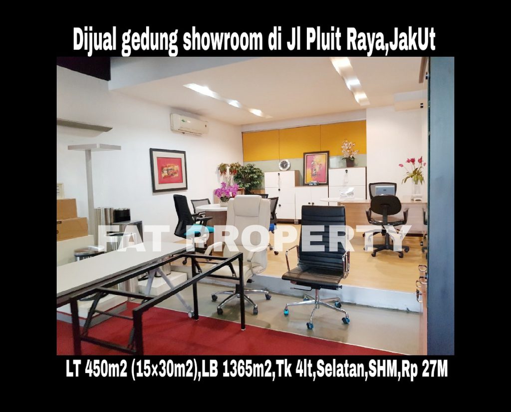 Dijual gedung mini 4 lantai masih dipakai sbg showroom di Jl Raya Pluit,Jakarta Utara.