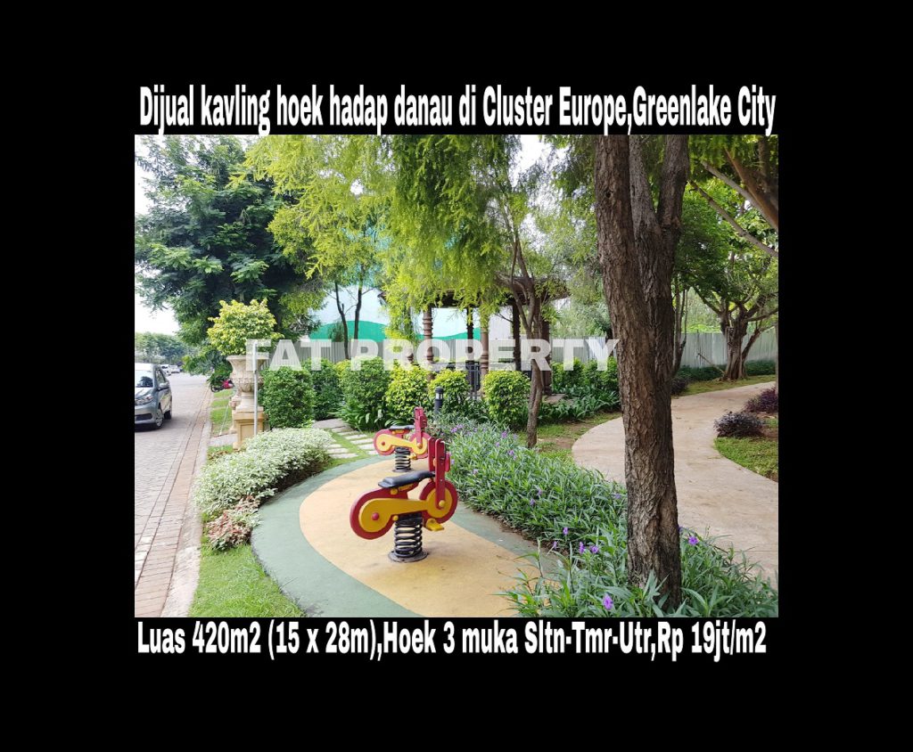 Dijual kavling bagus hadap danau, Greenlake City,Jakarta Barat