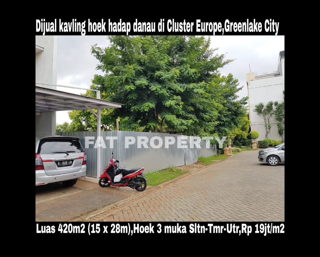 Dijual kavling bagus hadap danau, Greenlake City,Jakarta Barat