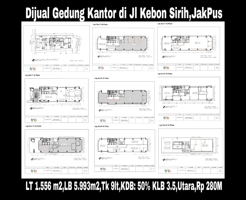  DIJUAL GEDUNG 9 LANTAI DI JL KEBON SIRIH,JAKARTA PUSAT.