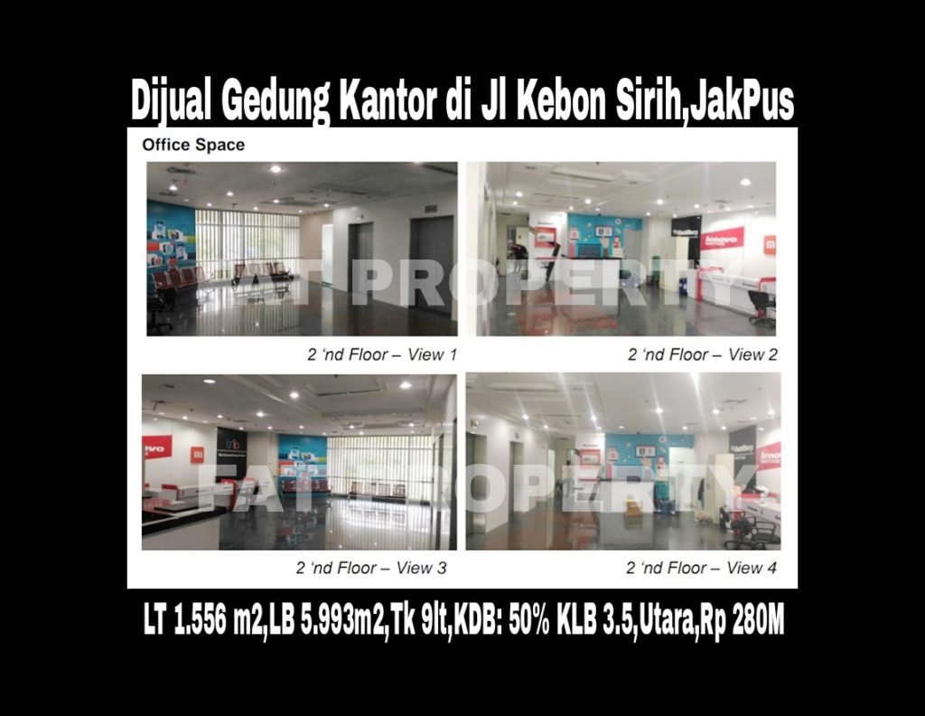  DIJUAL GEDUNG 9 LANTAI DI JL KEBON SIRIH,JAKARTA PUSAT.