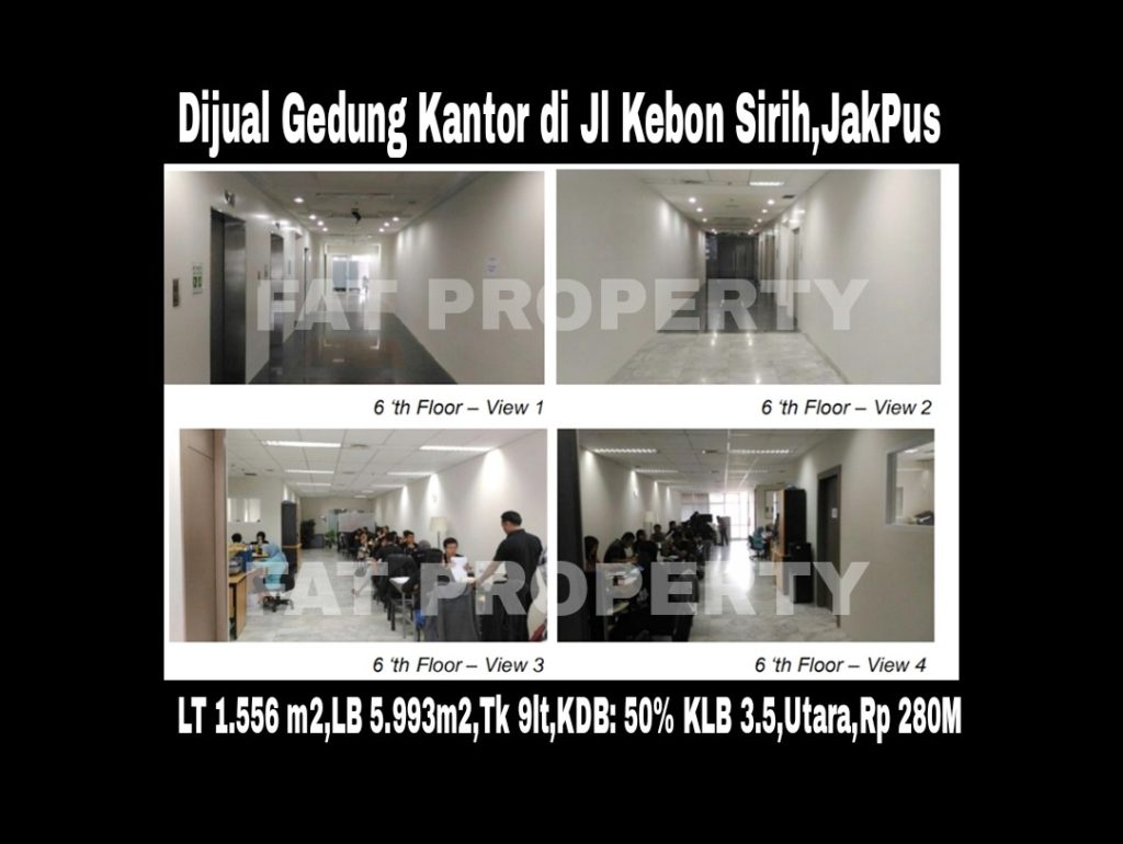  DIJUAL GEDUNG 9 LANTAI DI JL KEBON SIRIH,JAKARTA PUSAT.