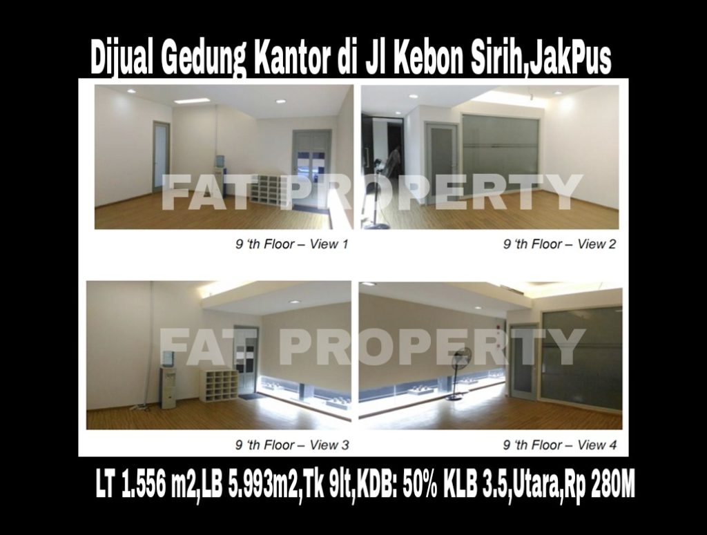  DIJUAL GEDUNG 9 LANTAI DI JL KEBON SIRIH,JAKARTA PUSAT.