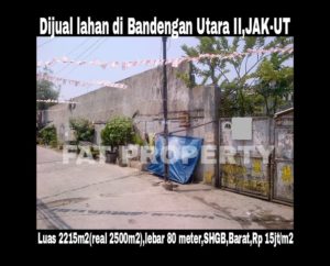 Dijual lahan di Bandengan Utara II No 46,Jakarta Utara.