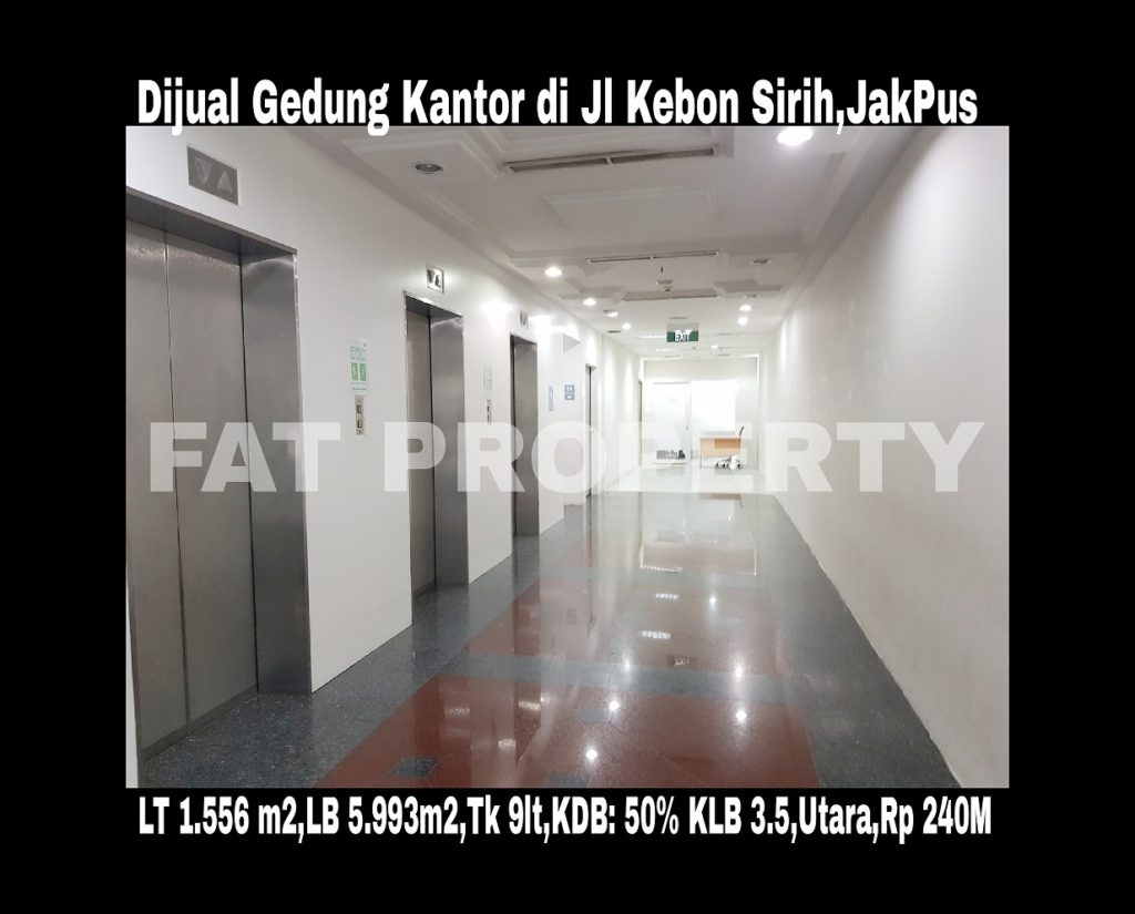 DIJUAL GEDUNG 9 LANTAI DI JL KEBON SIRIH,JAKARTA PUSAT