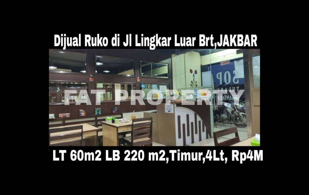 Dijual ruko bagus di pinggir jalan ramai di Jl Lingkar Luar Barat, Ruko Inter kota, Jakarta Barat.