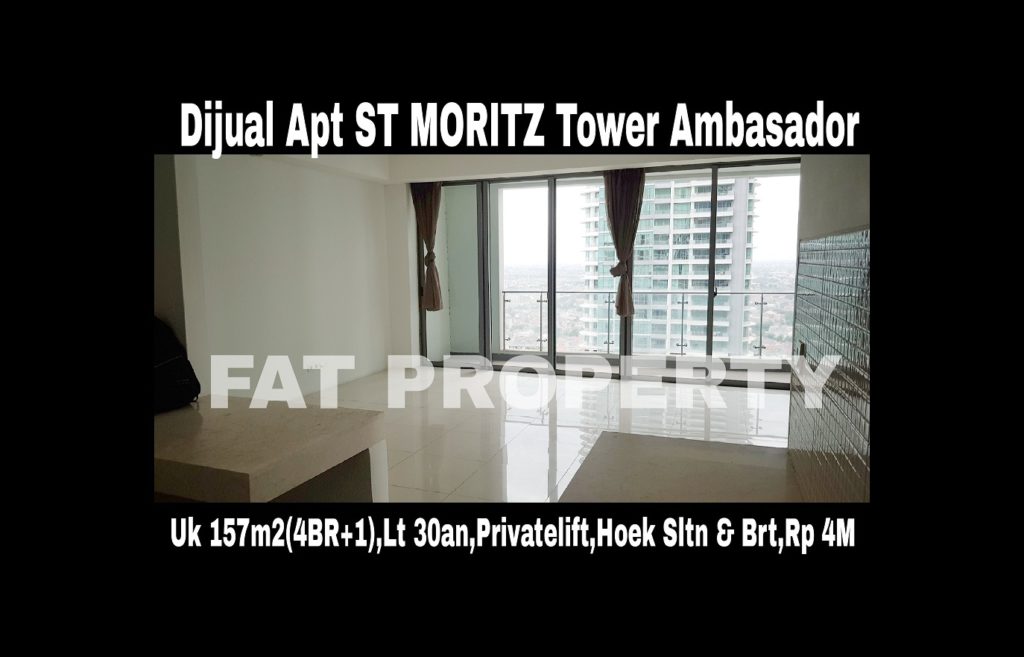 Dijual Apartment ST MORITZ Tower Ambasador luas 157m2 di lt 30-an.