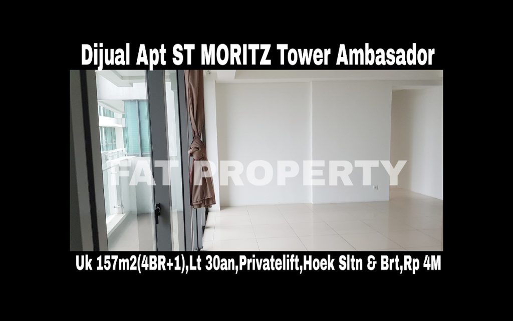 Dijual Apartment ST MORITZ Tower Ambasador luas 157m2 di lt 30-an.