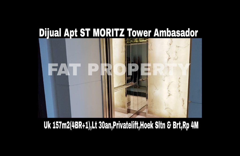 Dijual Apartment ST MORITZ Tower Ambasador luas 157m2 di lt 30-an.