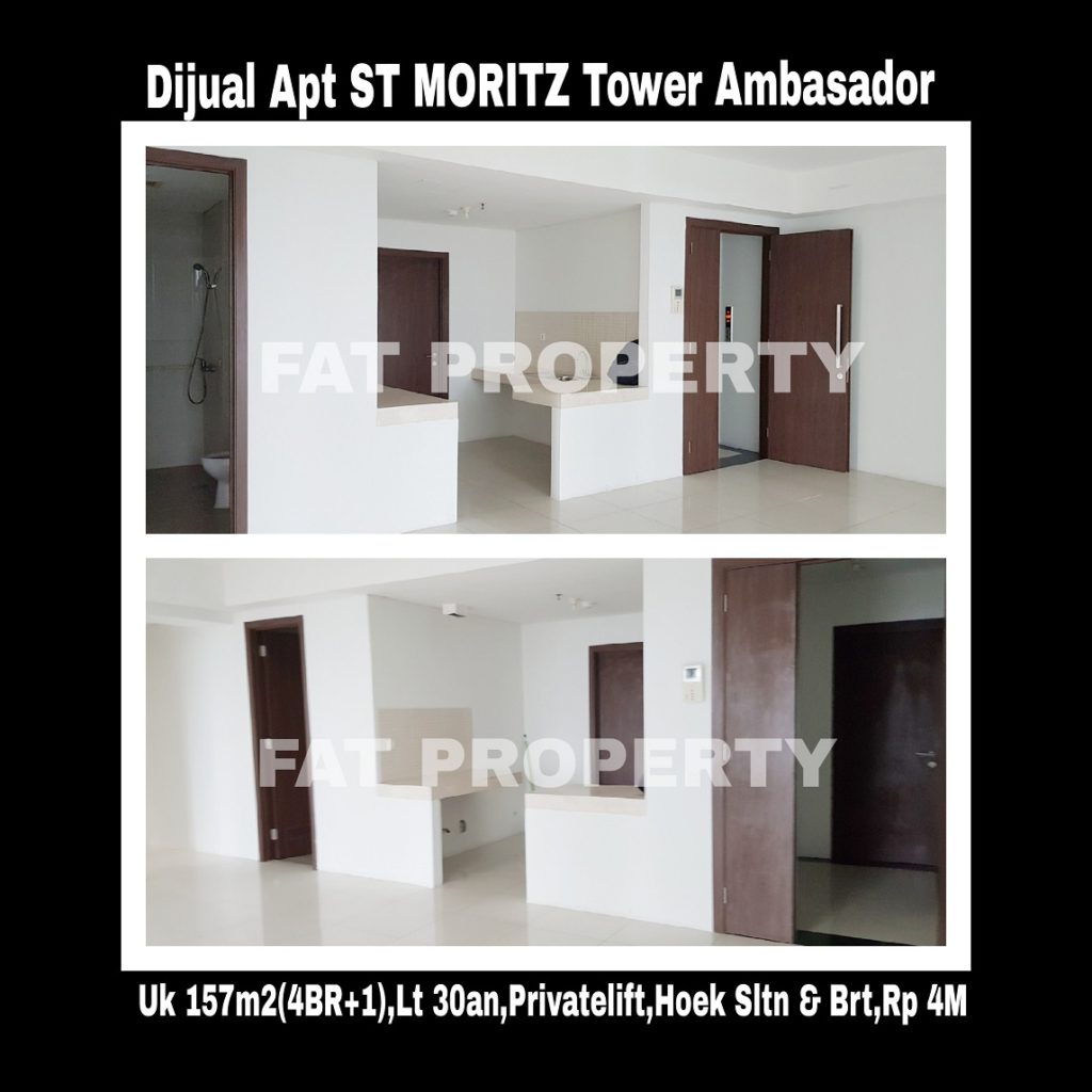 Dijual Apartment ST MORITZ Tower Ambasador luas 157m2 di lt 30-an.
