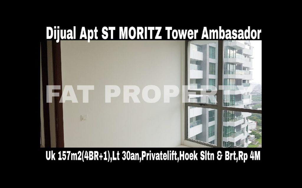 Dijual Apartment ST MORITZ Tower Ambasador luas 157m2 di lt 30-an.