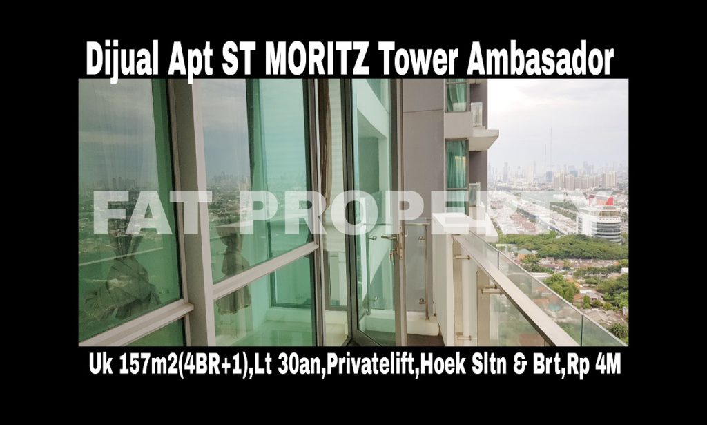 Dijual Apartment ST MORITZ Tower Ambasador luas 157m2 di lt 30-an.
