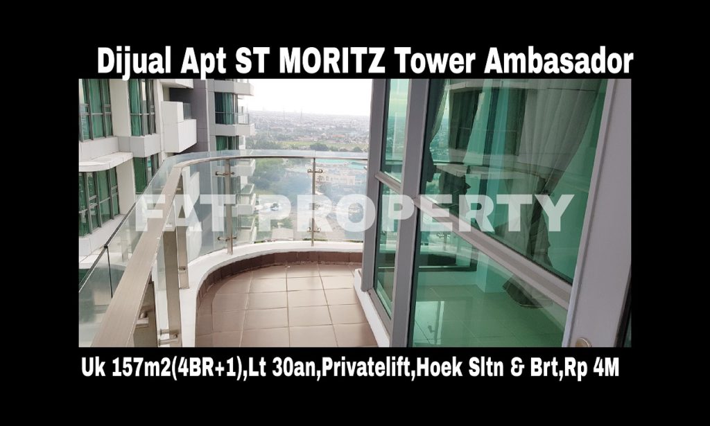Dijual Apartment ST MORITZ Tower Ambasador luas 157m2 di lt 30-an.