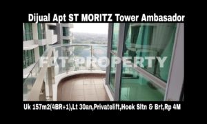 Dijual Apartment ST MORITZ Tower Ambasador luas 157m2 di lt 30-an.