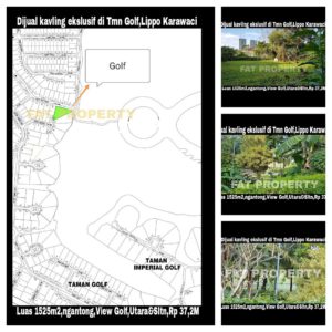 Dijual kavling premium hadap lapangan golf di Jl Bedugul 23,Taman Golf,Lippo Karawaci.