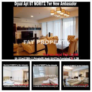 Dijual Apartment ST MORITZ Tower New Ambasador, tower paling high end dan terbaru serta paling strategis di tengah2 mal.