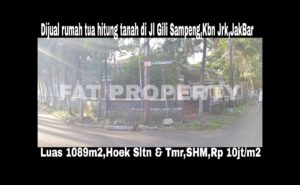 Jual cepat BU rumah tua hitung tanah di Jl Gili Sampeng 2,Kebon Jeruk Jakarta Barat