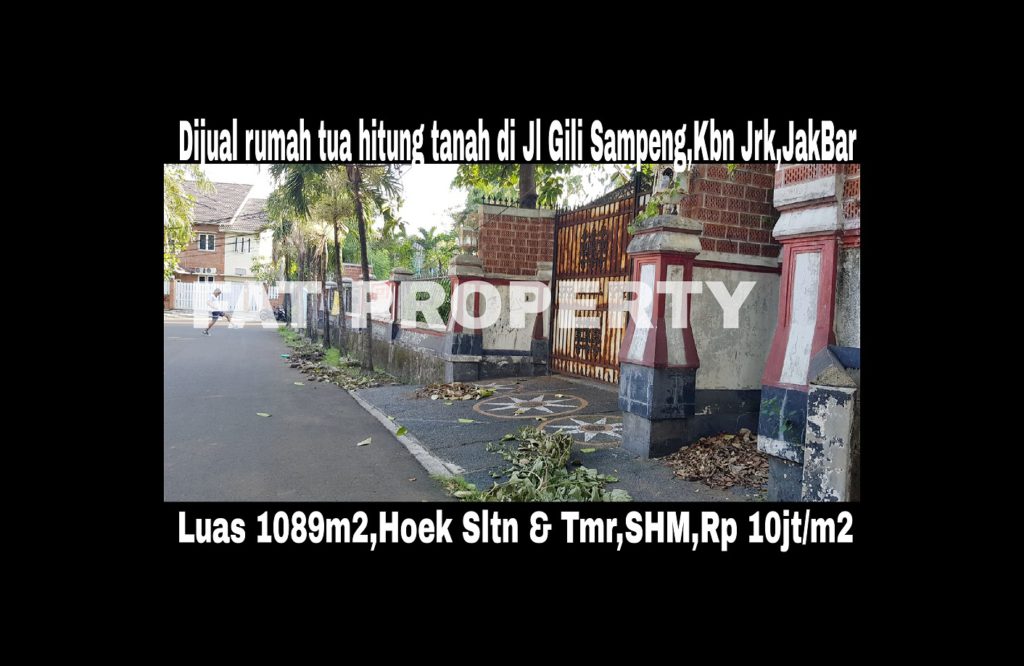 Jual cepat BU rumah tua hitung tanah di Jl Gili Sampeng 2,Kebon Jeruk Jakarta Barat