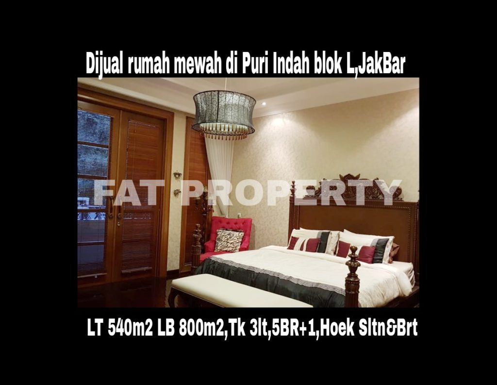 Dijual rumah mewah di Puri Indah Blok L belakang Hypermart,the best blok in Puri Indah,Jakarta Barat.