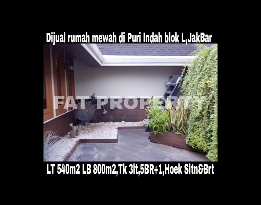 Dijual rumah mewah di Puri Indah Blok L belakang Hypermart,the best blok in Puri Indah,Jakarta Barat.