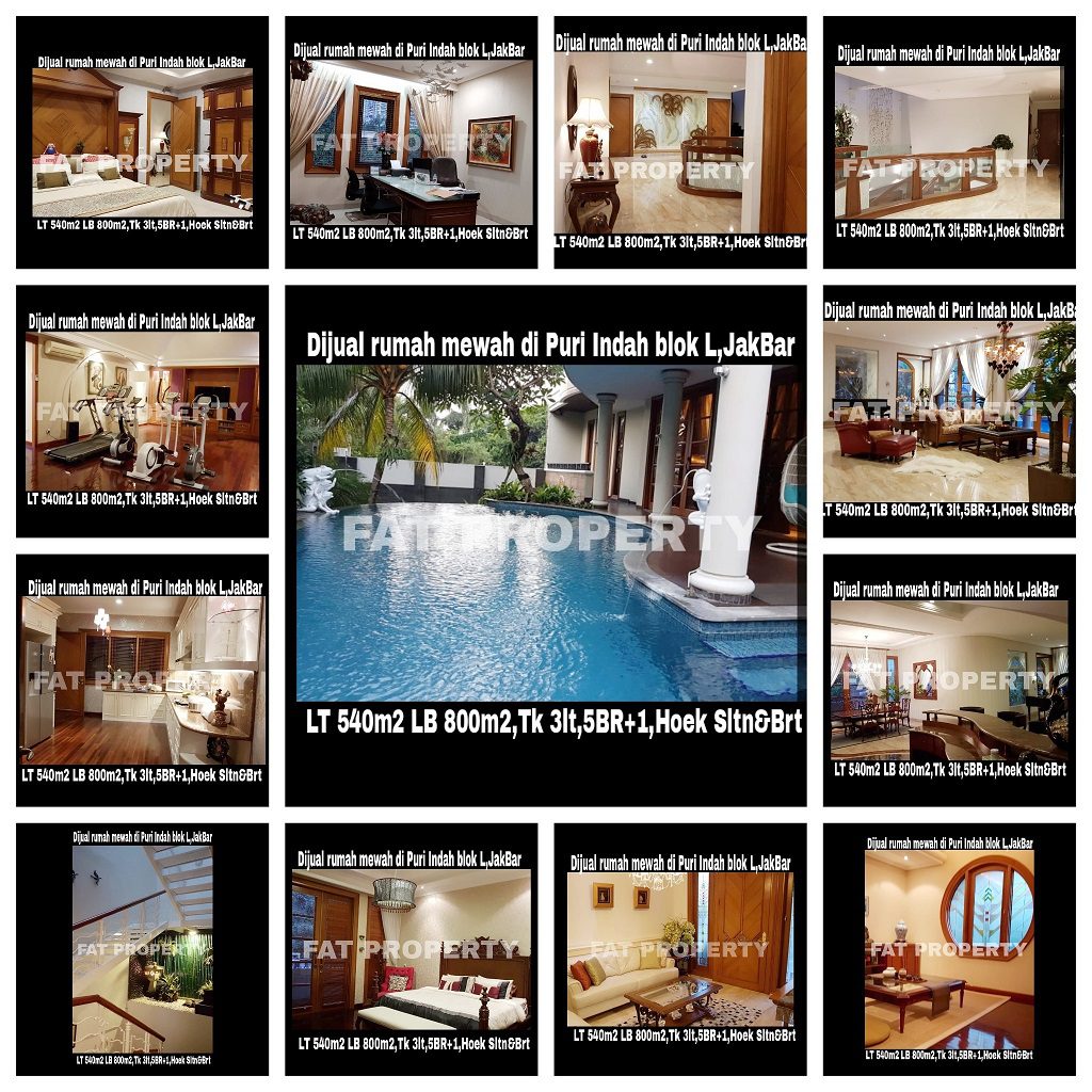 Dijual rumah mewah di Puri Indah Blok L belakang Hypermart,the best blok in Puri Indah,Jakarta Barat.