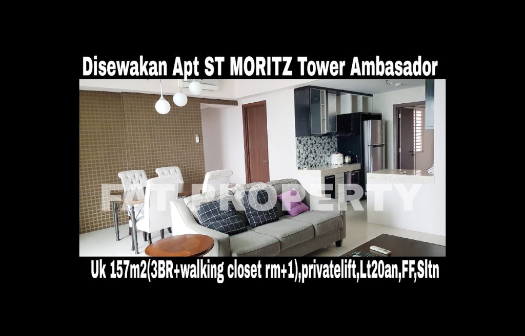 Disewakan Apartment ST MORITZ Tower Ambasador luas 157m2 di lt 20an.